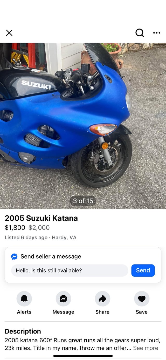 Is a Suzuki katana a terrible first bike after about a year of