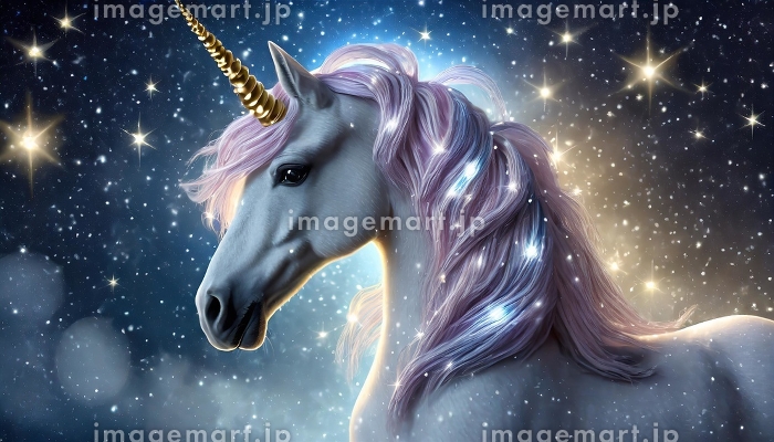 幻想的なユニコーン AI生成画像のイラスト素材 [242251597]｜毎月1点