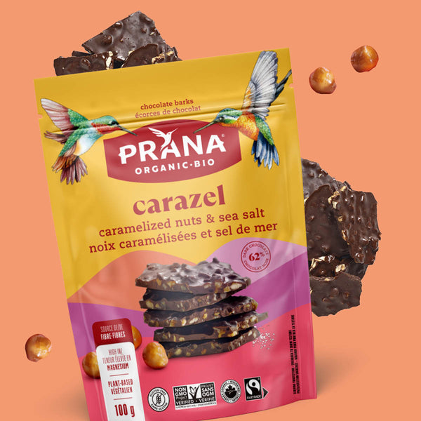 CARAZEL - Organic 62% Chocolate Bark Caramelized Nuts – Prana Foods