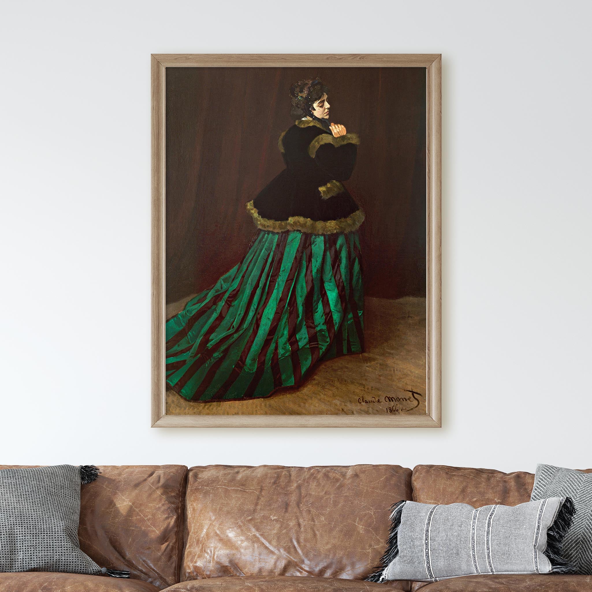 Camille ( Woman in Green Dress) by Claude Monet Wall Art Poster