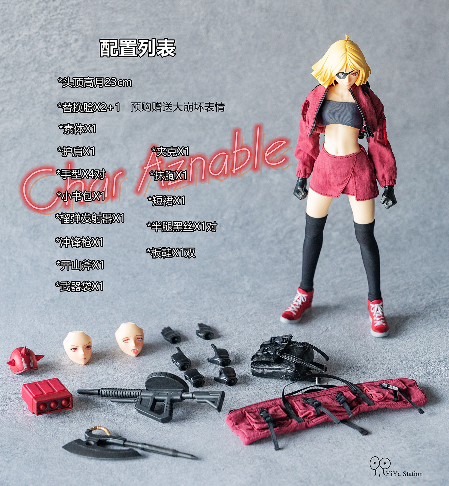 YIYA Studio 1/6 Char Aznable Zaku 23cm Female Action Figure Model