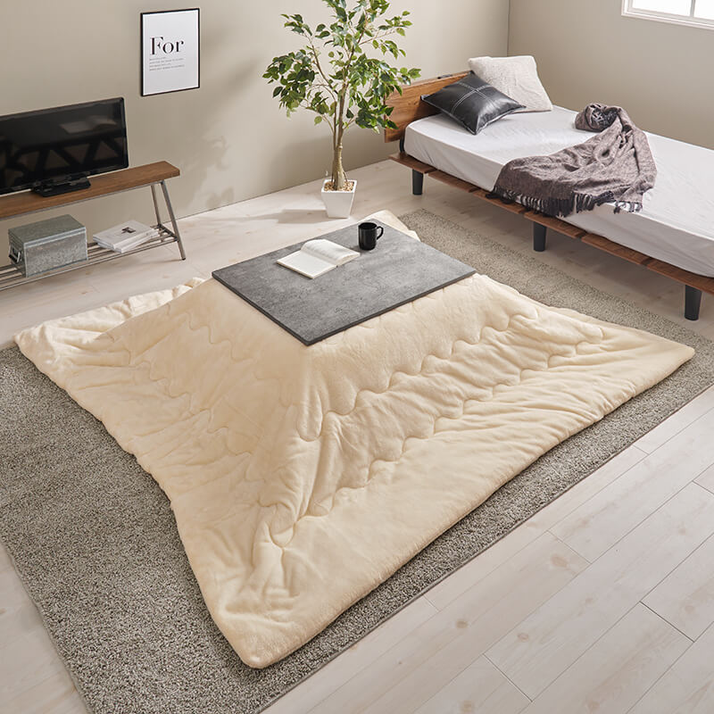 コンクリート調長方形こたつ Cartes+メレンゲ/Bique/Snow [幅75][単品