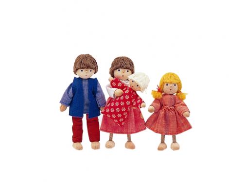 木のおもちゃ カルテット / ドールハウス用ミニチュア人形 4人家族