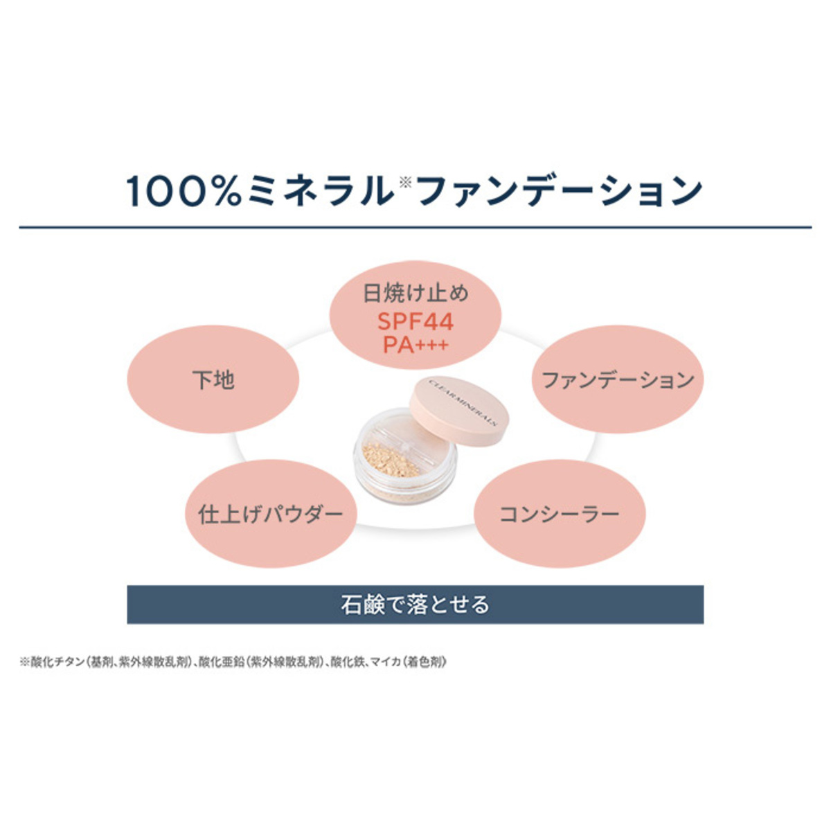 クリアミネラルズ100%ミネラルファンデーション2個&ブラシセットP付