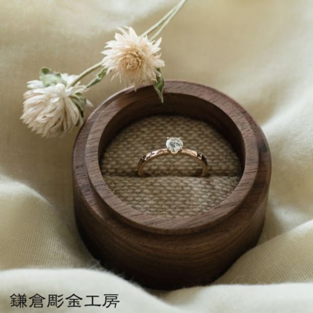 想いを込める婚約指輪】ダイヤ・K18PG(ピンクゴールド)・クリア仕上げ
