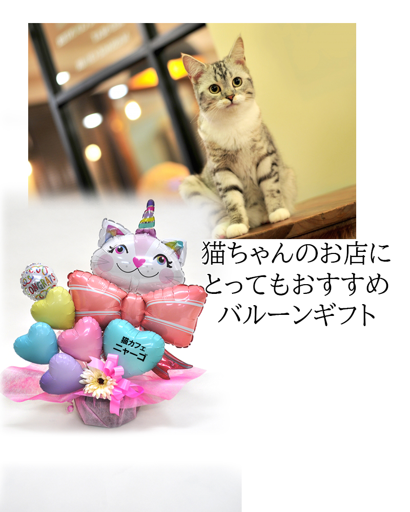 送料無料オリジナルバルーンギフト ねこ派さん ニャンギフトバルーン