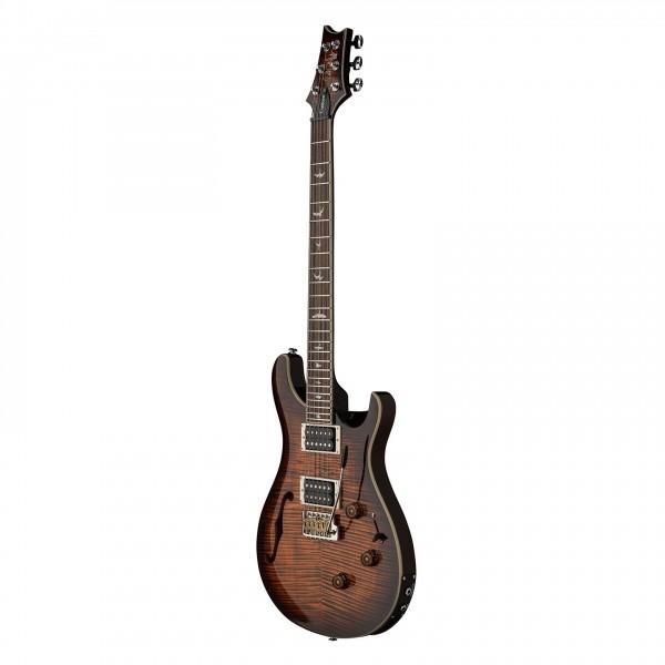 PRS SE Custom 24 Semi-Hollow Piezo, Orange Tiger Smokeburst at