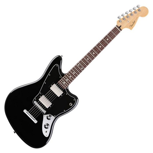 Fender Blacktop HH Jaguar, RN, Black- Ex Demo at Gear4music