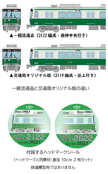 交通局オリジナル仕様！鉄コレ「神戸市営地下鉄2000形6両セット」発売