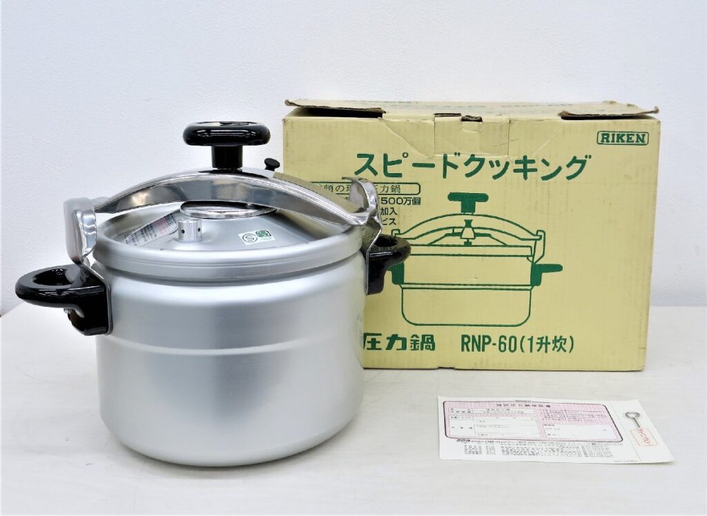 RIKEN 理研 重ねぶた式両手 家庭用圧力鍋 RNP-60 6.0L 三重安全構造の