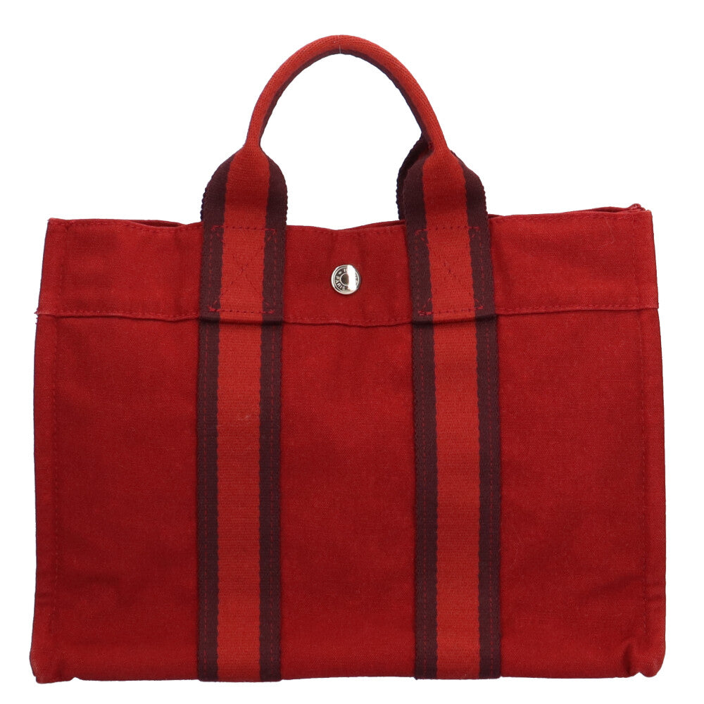 Hermes HERMES Foul Tote PM Tote Bag Canvas Red Women's Used
