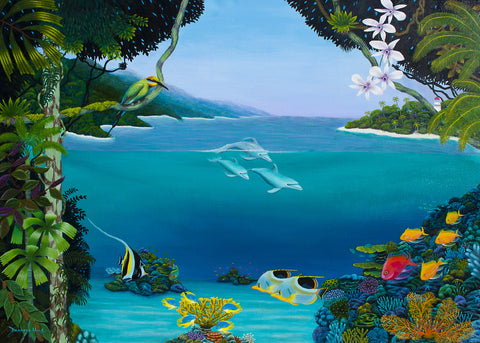Paradise Found – Original Acrylic on Canvas by Darrell Hook – Reef