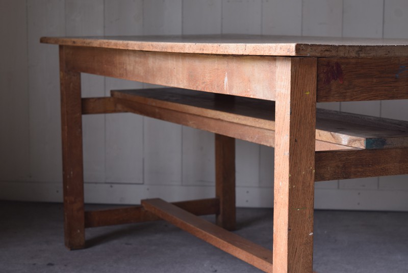 アンティーク ナラ材無垢 木味の作業台テーブル | REFACTORY antiques