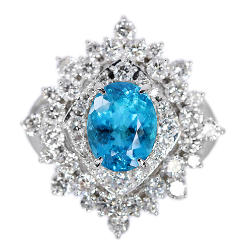 ブラジル・旧バターリャ鉱山産パライバトルマリン2.5ct ダイヤモンド
