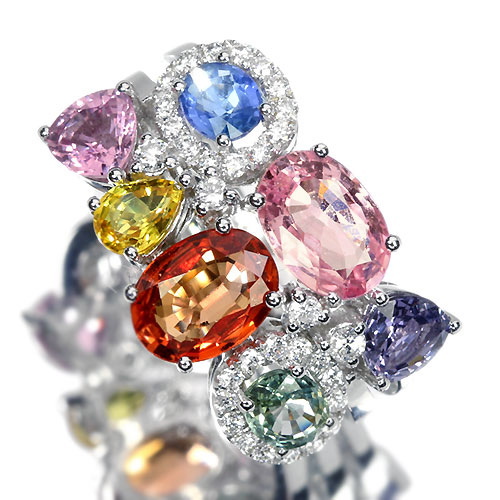 サファイア（マルチカラーサファイア） 5.03ct ダイヤモンド ホワイト