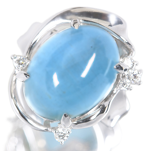 第273回抽選販売＞アクアマリンキャッツアイ 15.2ct ダイヤモンド