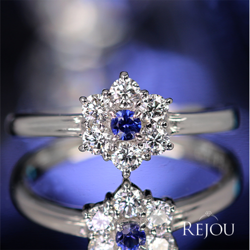 ベニトアイト 0.086ct ダイヤモンド 0.39ct プラチナ リング(指輪
