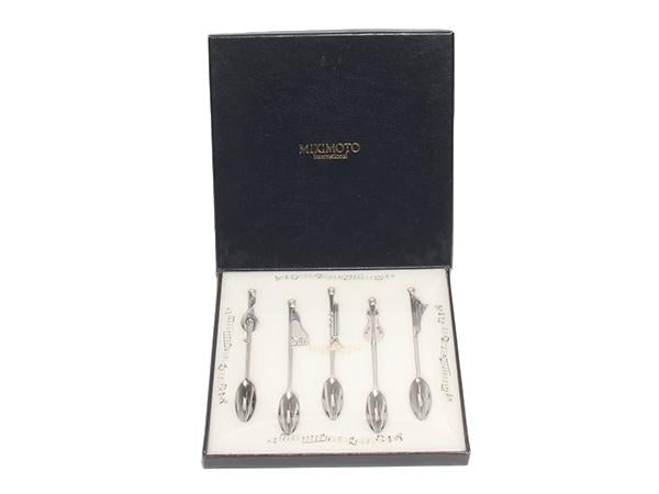 MIKIMOTO INTERNATIONAL スプーン 5点セット 楽器 音符 パール付