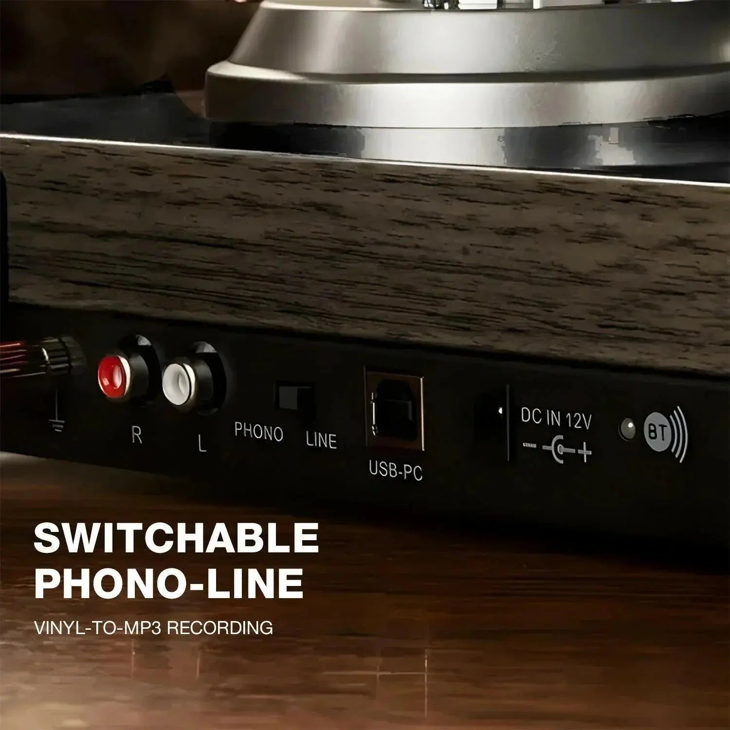 Retrolife Bluetooth Turntable with Moving Magnetic Cartridge HQKZ