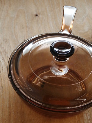 CONING PYREX コーニング社 パイレックス アンバーガラス片手鍋 容量