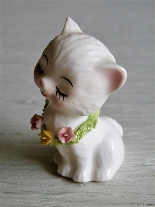 KATO KOGEI ミニチュア 猫 ペアー置物 BONE CHINA 磁器 size: H4.2cm