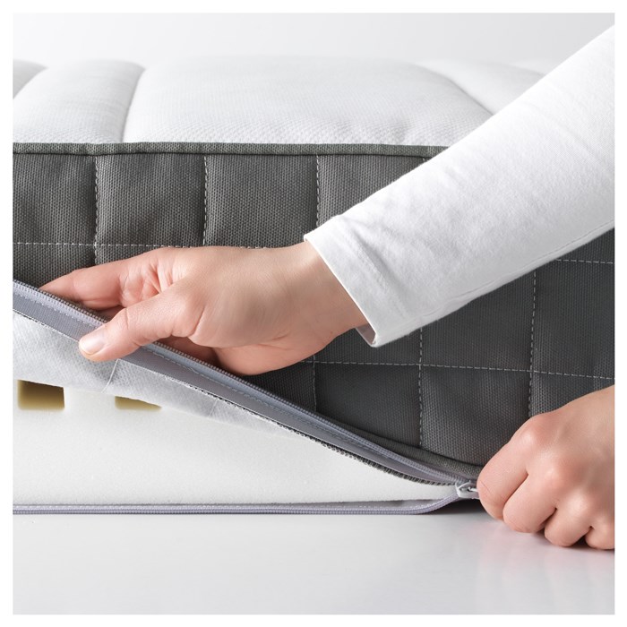 MORGEDAL Foam mattress Medium firm, dark gray - Foam & latex
