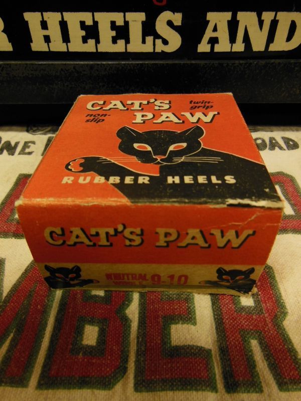 NOS CAT'S PAW RUBBER HEELS/WHOLE/9-10/NEUTRAL/箱入デッドストック