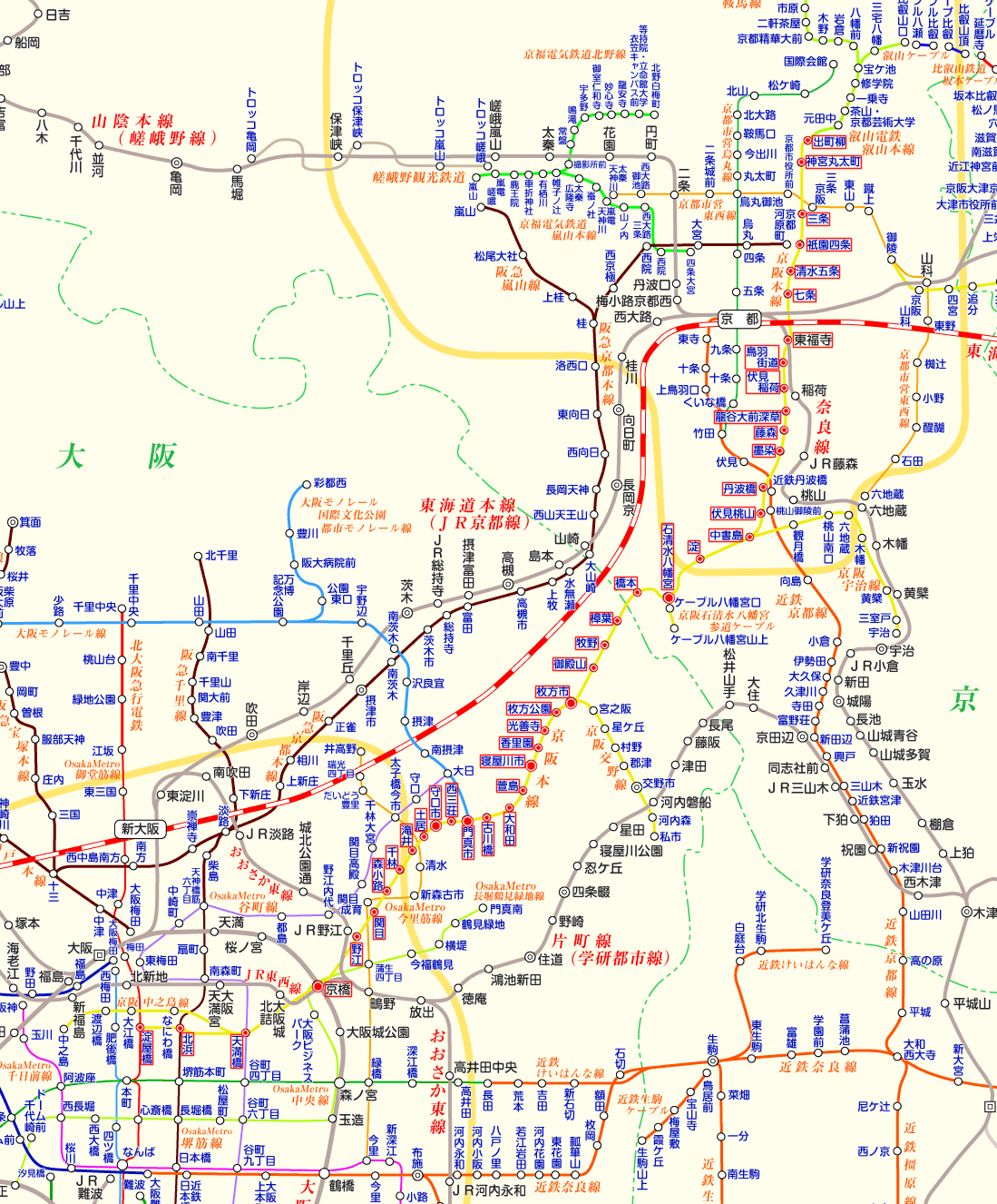 京阪電車 淀屋橋行きの路線図・停車駅 | 路線図ネット