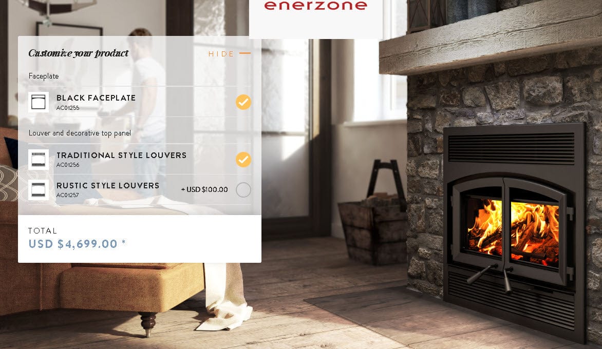 Enerzone EB00059 Solution 2.5 ZC II Wood Burning Fireplace, 37