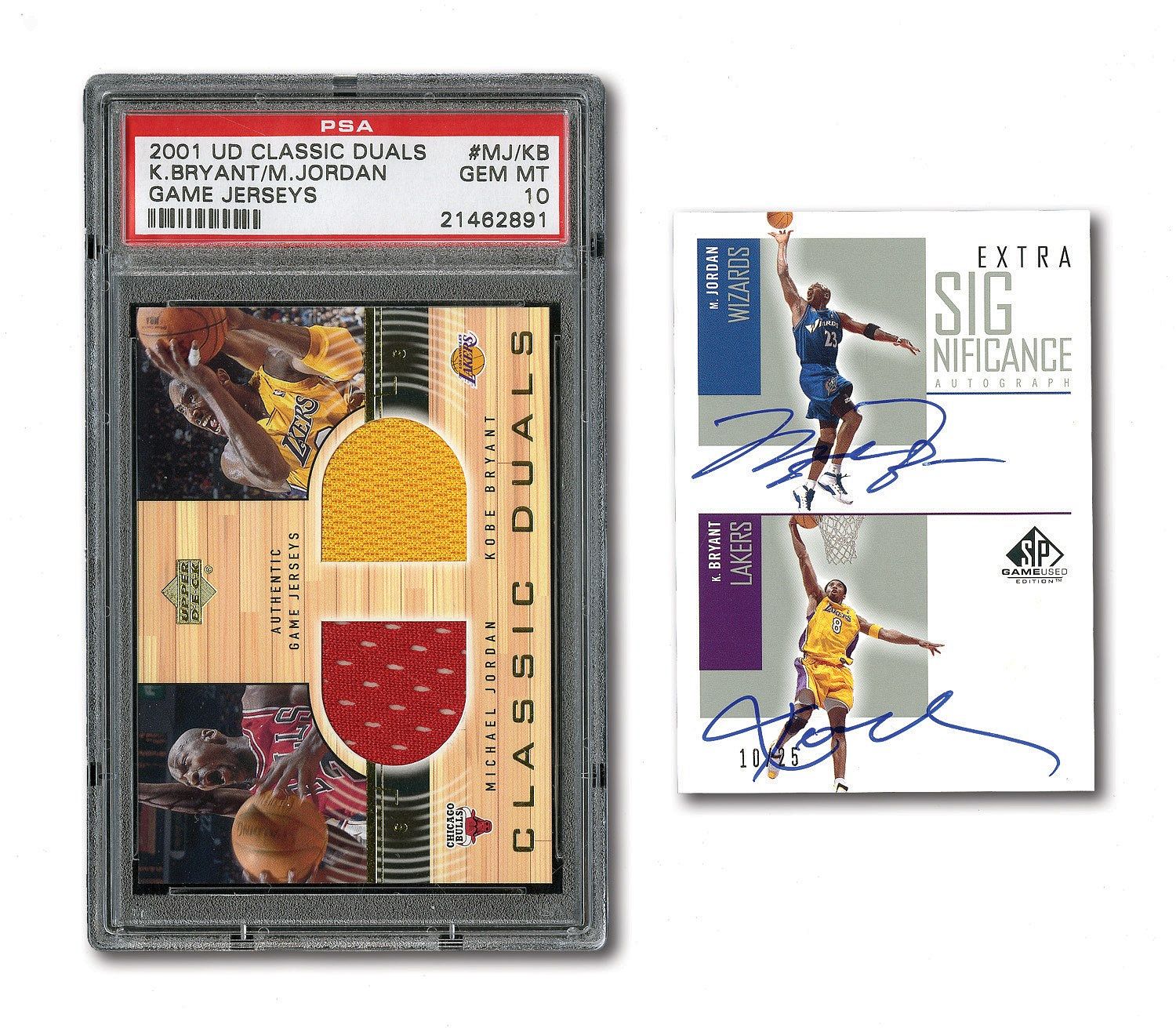 MICHAEL JORDAN AND KOBE BRYANT PAIR OF 2002-03 SP GAME USED EXTRA