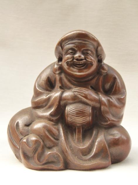 城南骨董-古備前焼 七福神 座大黒天 備前森製陶所 1117