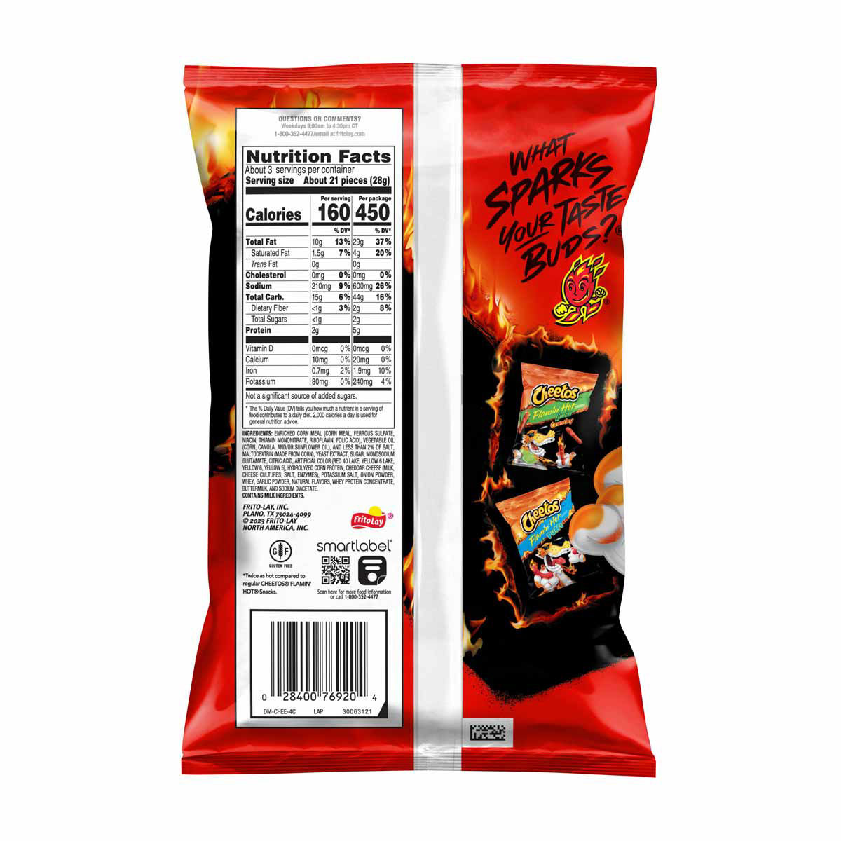 Buy Cheetos Crunchy Cheese Flavored Snacks, Xxtra Flamin' Hot, 2 7