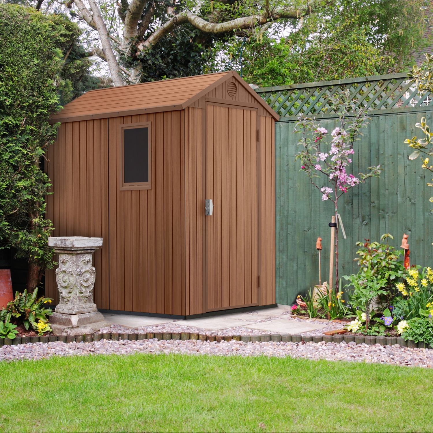 KETER Gerätehaus Darwin 4x6, Braun, 125.8 x 184.5 x 205 cm | ALDI
