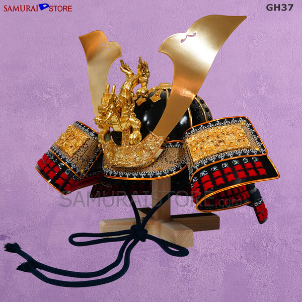 GH37 黒塗十二間筋兜『龍頭』納期3週間 - サムライストア SAMURAI STORE