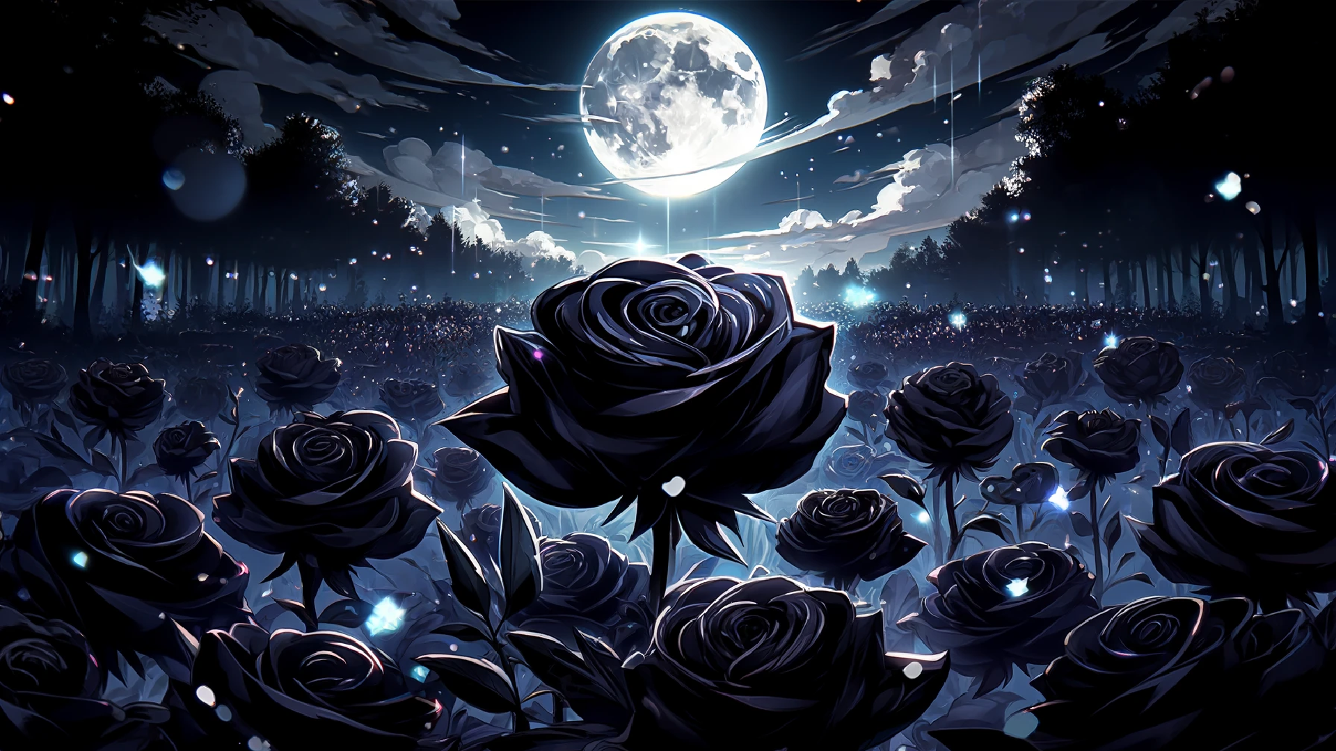 Vtuber/配信者向け黒い薔薇の無料背景素材