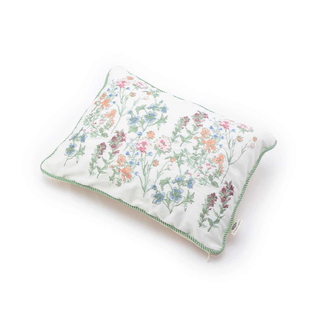 ローラ アシュレイ LAURA ASHLEY フラワー刺しゅうクッション 30×40cm