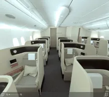Qantas Airbus A380の評価を含むシートマップ。