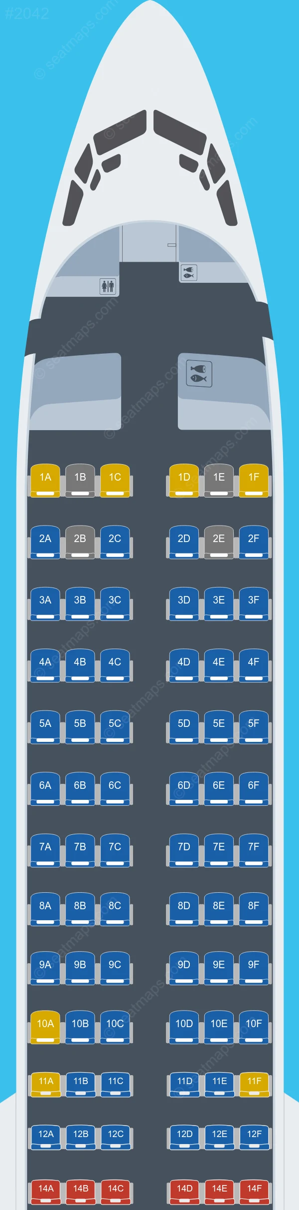 KLM Boeing 737-900の評価を含むシートマップ。