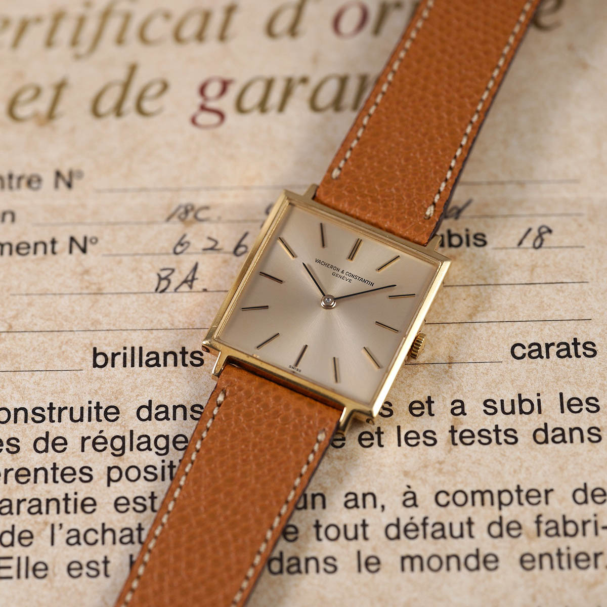 SELECT INC. [VACHERON CONSTANTIN 2針 角型モデル 18金無垢 保証証