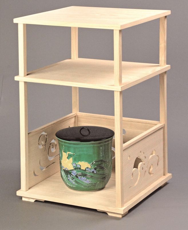 塗師表寛作 寿棚組立式【極上品】飾り棚 お茶道具／共箱 塗師