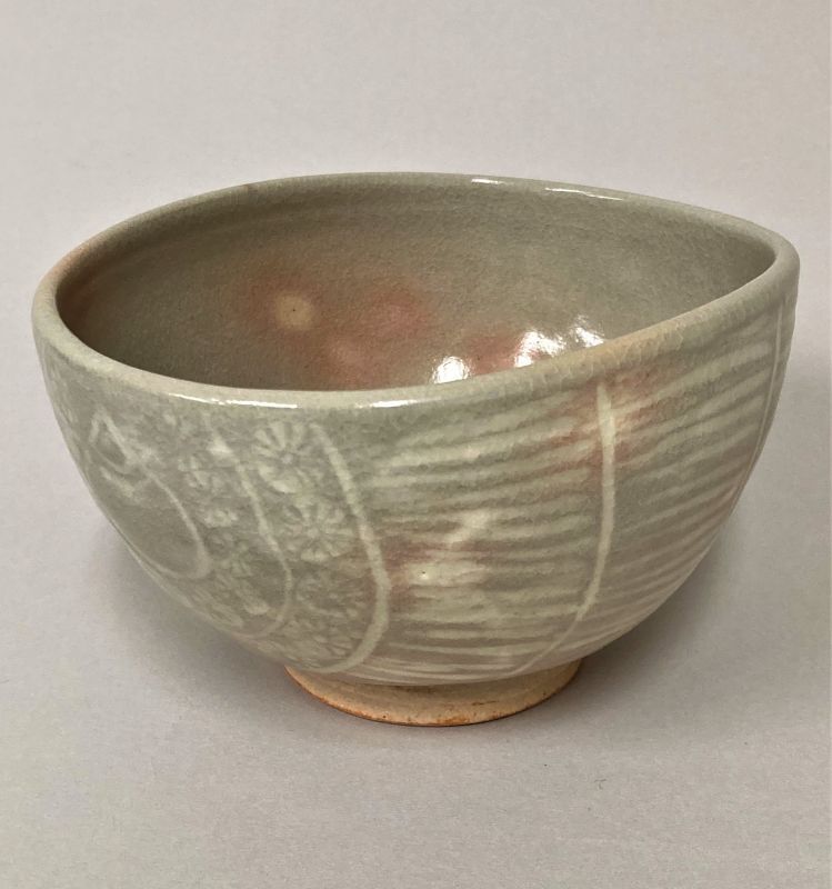 茶道具】 御本手 俵形 茶碗 *原清和* *清和窯*
