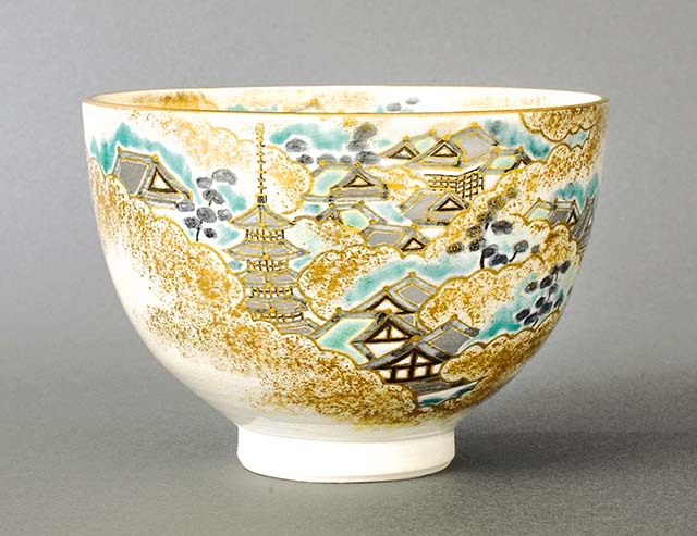 茶道具】 仁清写 洛中洛外図 茶碗 *山川巌* 現品限り 狩野益信