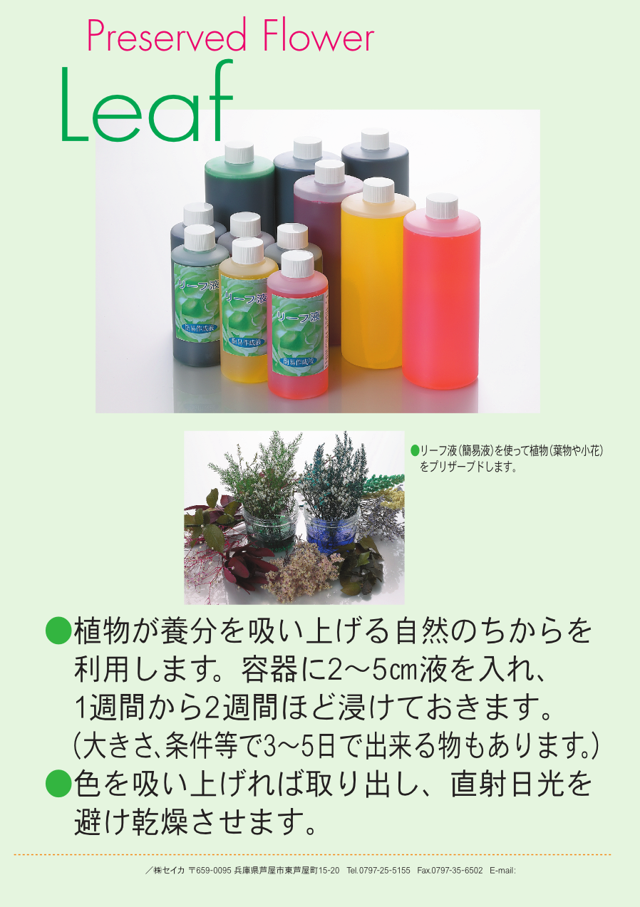 株式会社セイカ～プリザーブドフラワー加工液、ナチュラルフラワー加工