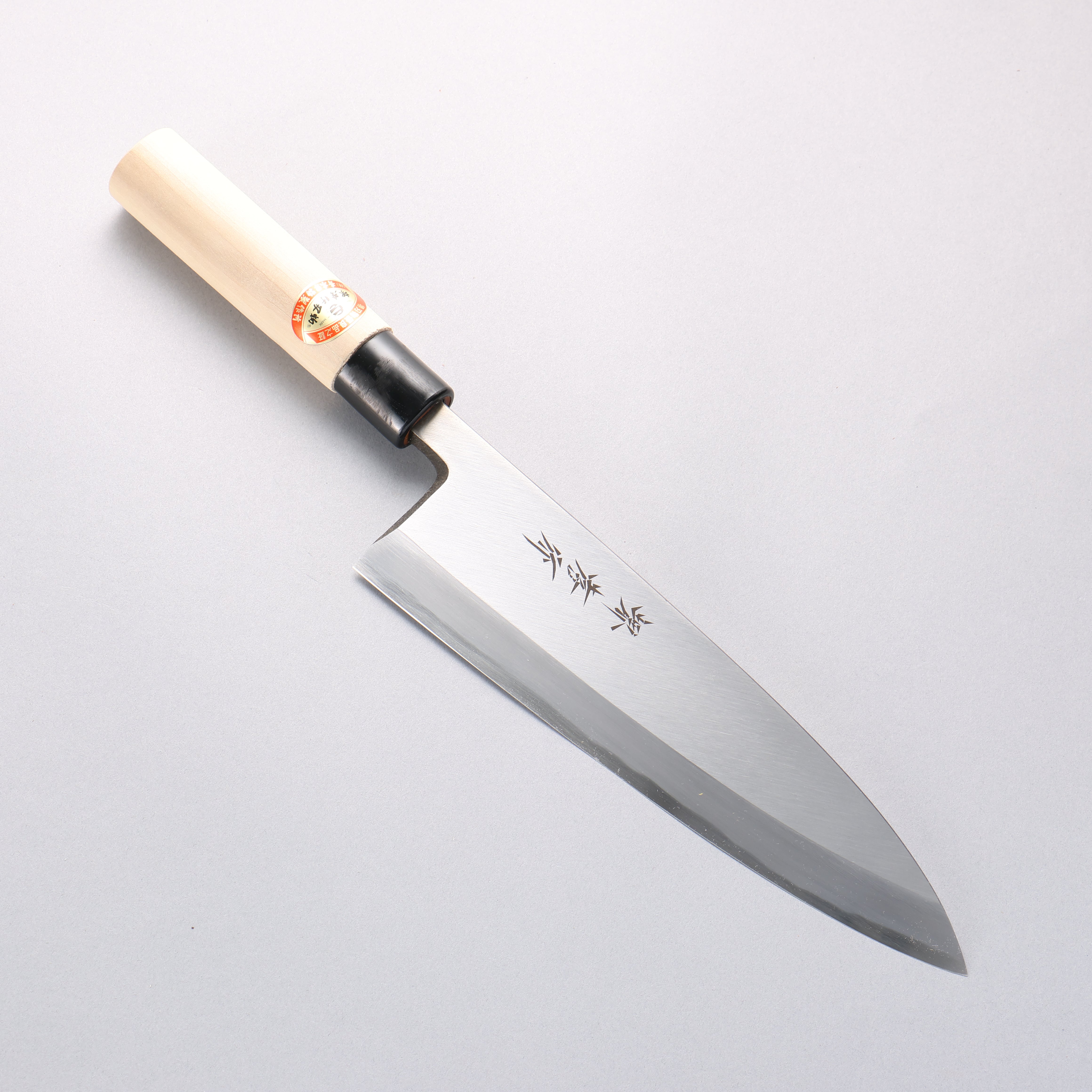 堺 孝行 霞研 白鋼 出刃包丁 240mm 朴柄 – 清助刃物 Japan