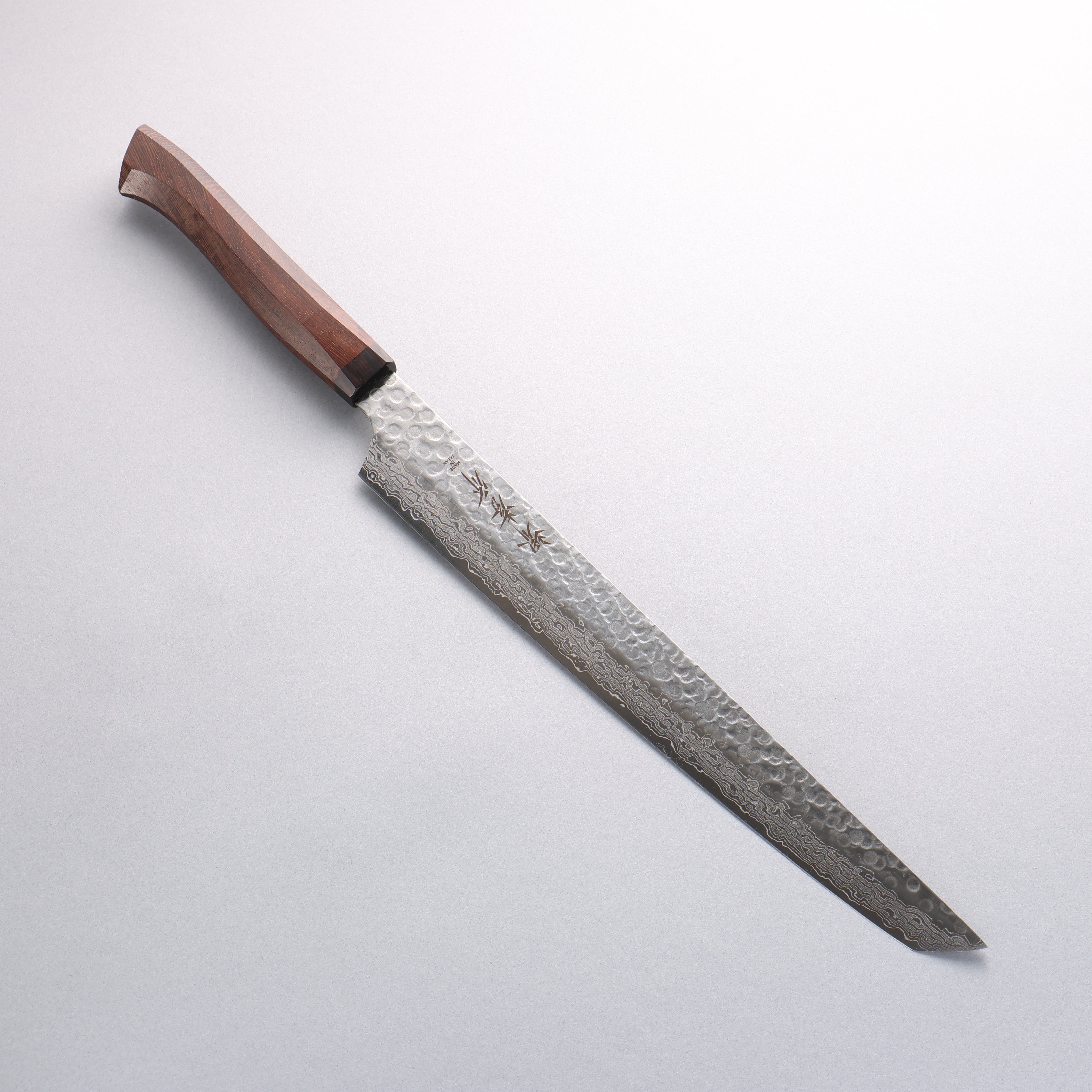 堺 孝行 玄武 AUS10 45層ダマスカス 先丸筋引包丁 300mm ウエンジ柄