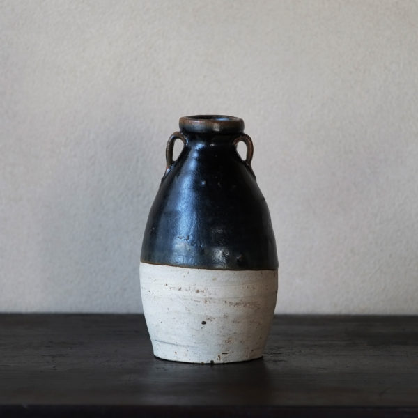 中国古玩 磁州窯 双耳扁壺 時代物唐物 中国古玩 磁州窯 双耳扁壺