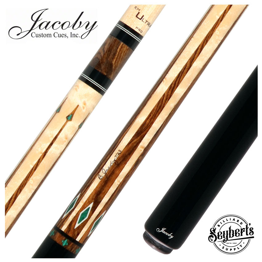 Jacoby Birdseye Maple with Bocote Points and Malachite Inlays Pool