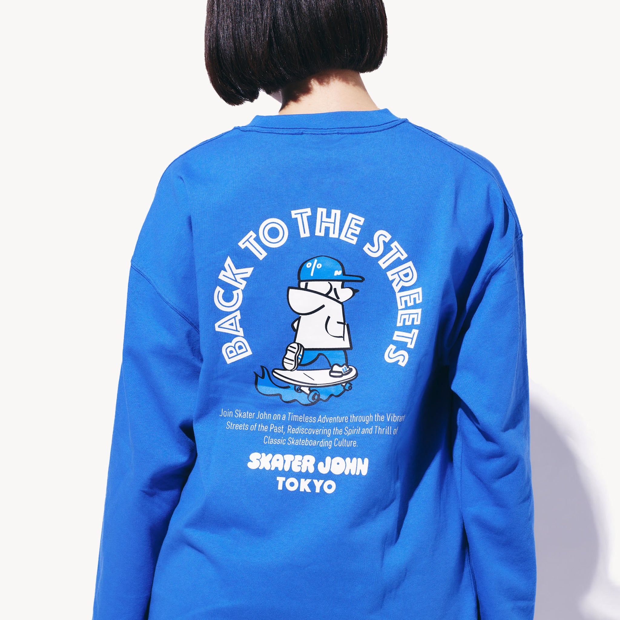 BACK TO THE STREETS Long-sleeved T-shirt JOHN Light Blue 🟦【JOHN