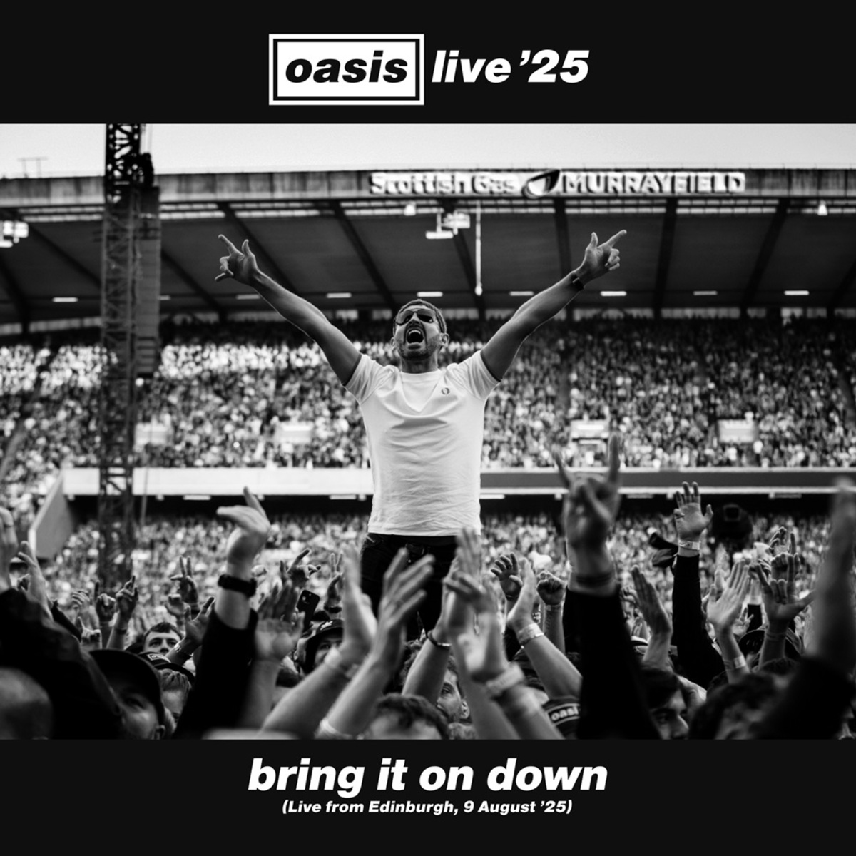 OASIS、8/9スコットランド エディンバラ公演より「Bring It On Down