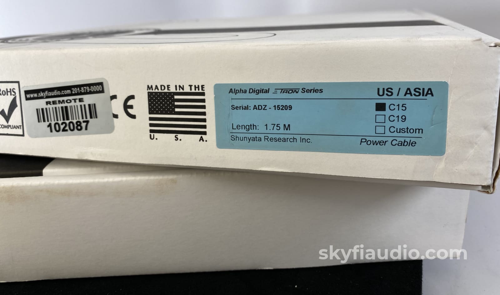 Shunyata Research - Zi-Tron Alpha Analog C15 Custom Power Cable - 1.75